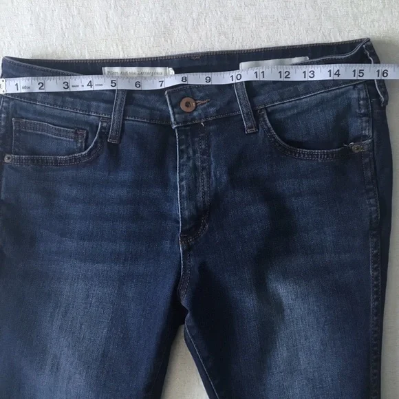 Pilcro And The Letterpress Mid-Rise Skinny Jeans Woman’s Size 30 Blue Slit Hem - Picture 11 of 16